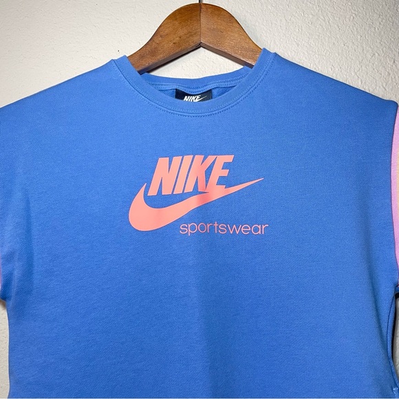 Nike Sportswear Girls Heritage Short-Sleeve Dress, Size Medium Blue - Picture 3 of 5
